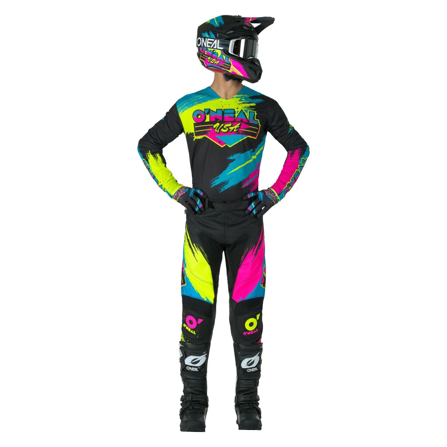 O'Neal 2026 Mayhem Reseda Black Neon Yellow MX Combo Kit